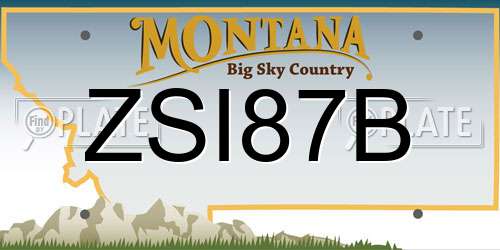 ZSI87B Montana License Plate