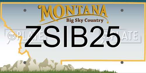 ZSIB25 Montana License Plate