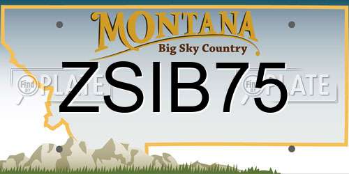 ZSIB75 Montana License Plate