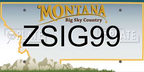 ZSIG99 Montana License Plate