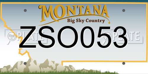 ZSO053 Montana License Plate