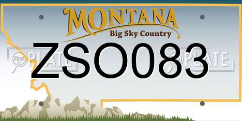 ZSO083 Montana License Plate