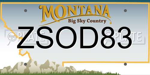 ZSOD83 Montana License Plate