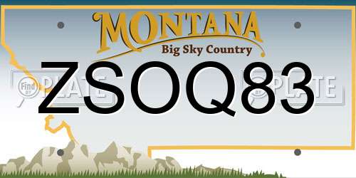 ZSOQ83 Montana License Plate