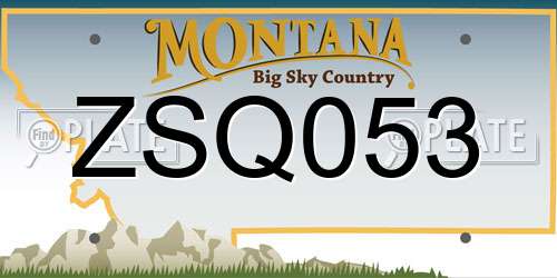 ZSQ053 Montana License Plate