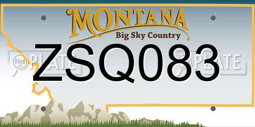 ZSQ083 Montana License Plate