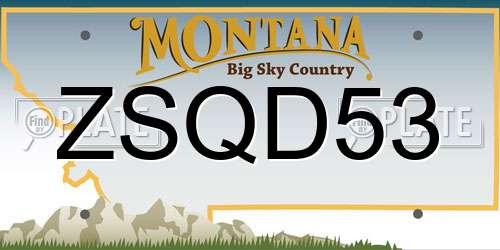 ZSQD53 Montana License Plate