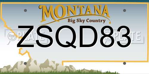ZSQD83 Montana License Plate