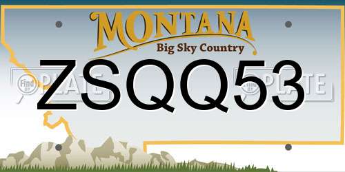 ZSQQ53 Montana License Plate