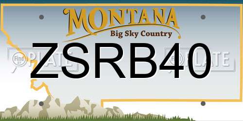 ZSRB40 Montana License Plate