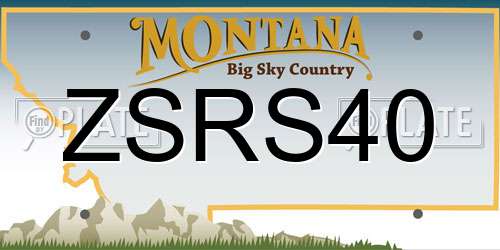 ZSRS40 Montana License Plate