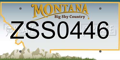 ZSS0446 Montana License Plate