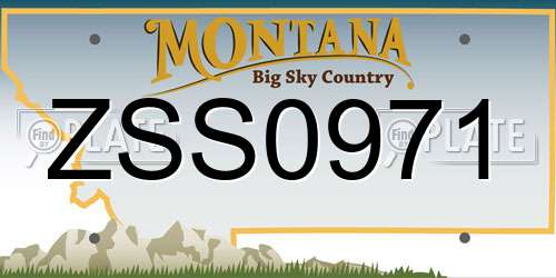 ZSS0971 Montana License Plate