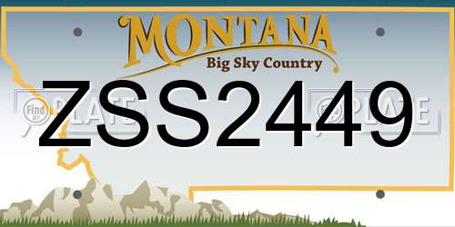 ZSS2449 Montana License Plate