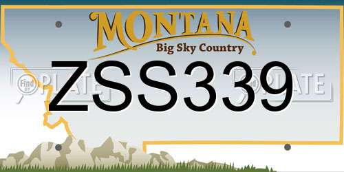 ZSS339 Montana License Plate