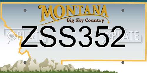 ZSS352 Montana License Plate
