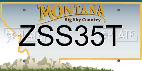 ZSS35T Montana License Plate