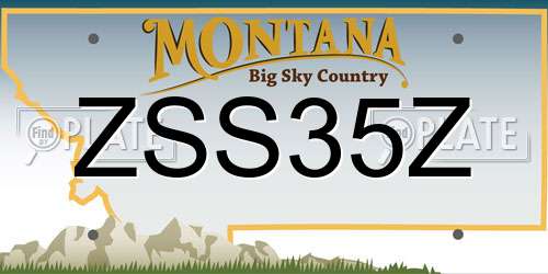 ZSS35Z Montana License Plate