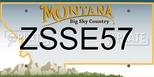 ZSSE57 Montana License Plate