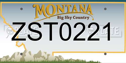 ZST0221 Montana License Plate