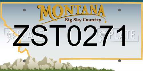 ZST0271 Montana License Plate