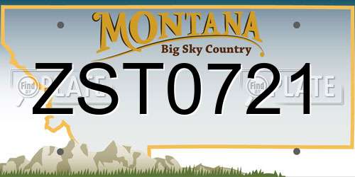 ZST0721 Montana License Plate