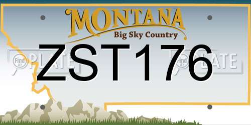 ZST176 Montana License Plate