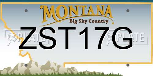 ZST17G Montana License Plate