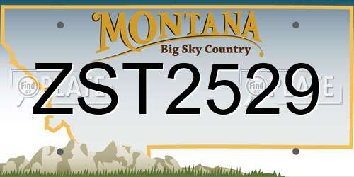 ZST2529 Montana License Plate