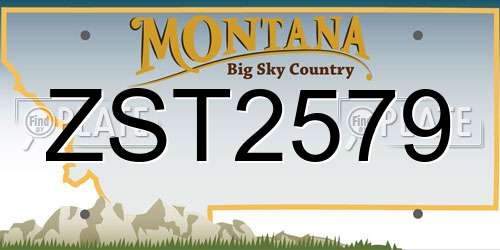 ZST2579 Montana License Plate