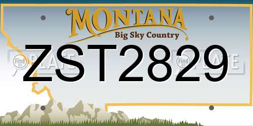 ZST2829 Montana License Plate