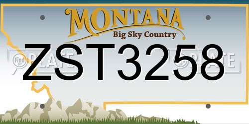 ZST3258 Montana License Plate