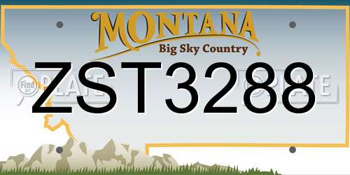 ZST3288 Montana License Plate