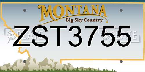 ZST3755 Montana License Plate
