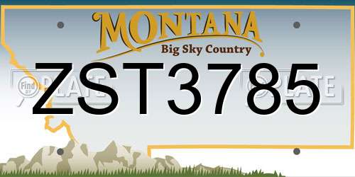 ZST3785 Montana License Plate