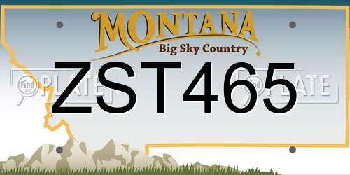 ZST465 Montana License Plate