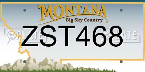 ZST468 Montana License Plate