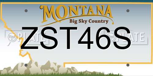 ZST46S Montana License Plate