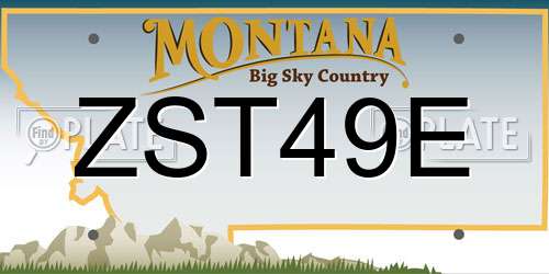 ZST49E Montana License Plate