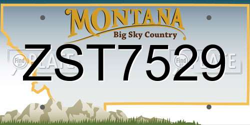 ZST7529 Montana License Plate
