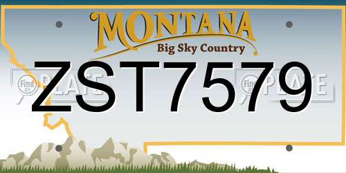 ZST7579 Montana License Plate