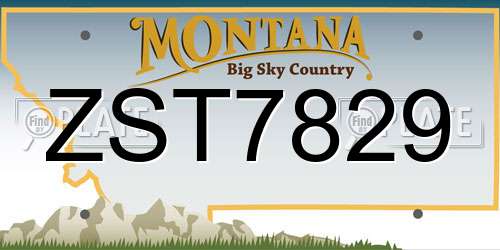 ZST7829 Montana License Plate