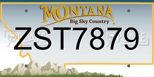 ZST7879 Montana License Plate
