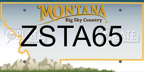 ZSTA65 Montana License Plate