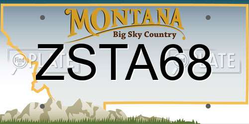 ZSTA68 Montana License Plate
