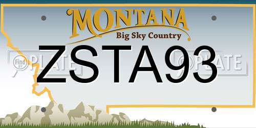 ZSTA93 Montana License Plate