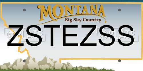 ZSTEZSS Montana License Plate