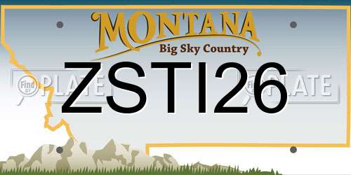 ZSTI26 Montana License Plate