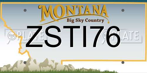 ZSTI76 Montana License Plate