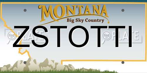 ZSTOTTI Montana License Plate